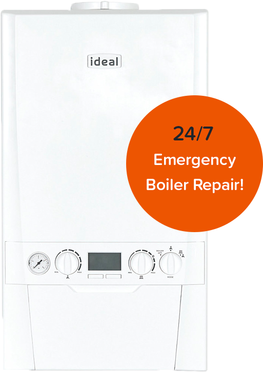 Ideal boiler with a 24/7 Emergency Boiler Repair badge